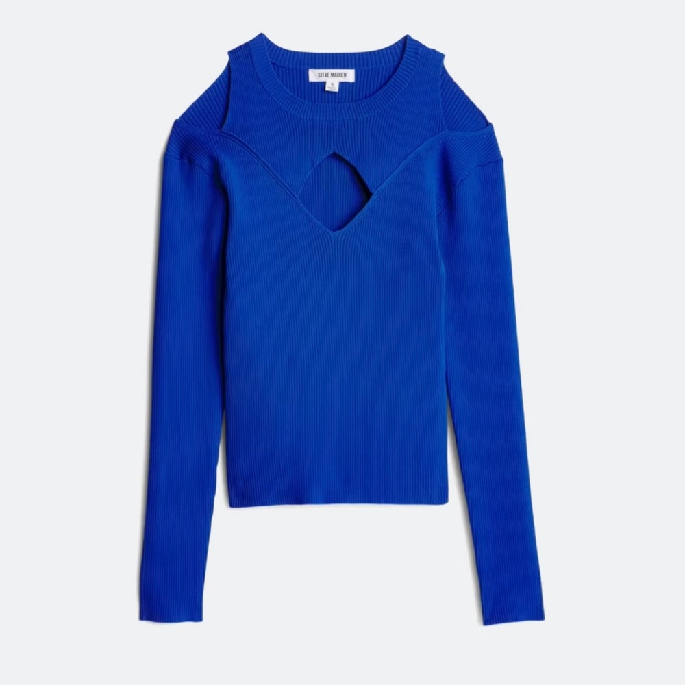 Blue Cutout Sweater